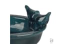 Dekowunder Vogeltränke oval blau glasiertes Terracotta Bild 1