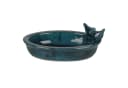 Dekowunder Vogeltränke oval blau glasiertes Terracotta Bild 2