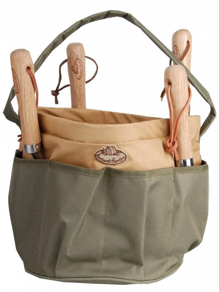 degawo Garten Werkzeugtasche rund Kanevas grün braun - Bild 2