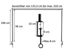 degawo Dekohänger Tisch Stange Metall Schwarz Ausziehbar Bild 2