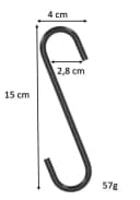 Dekowunder Wandhaken Kleiner S-Haken aus Eisen 15 cm – stabiler Halter in Schwarz Bild 4