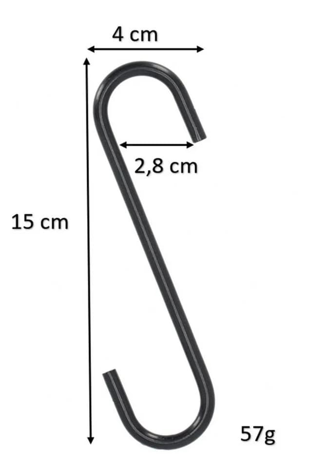 Dekowunder Wandhaken Kleiner S-Haken aus Eisen 15 cm – stabiler Halter in Schwarz - Bild 4