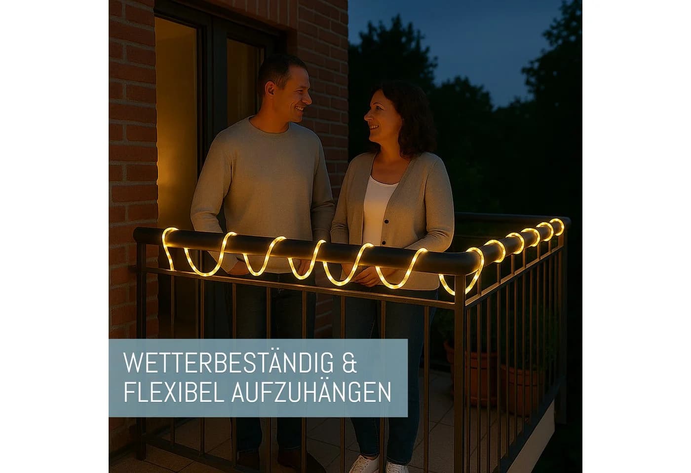 COZY HOME LED-Lichterkette Schlauch 200 LEDs 12m Solar & Stecker - Bild 4