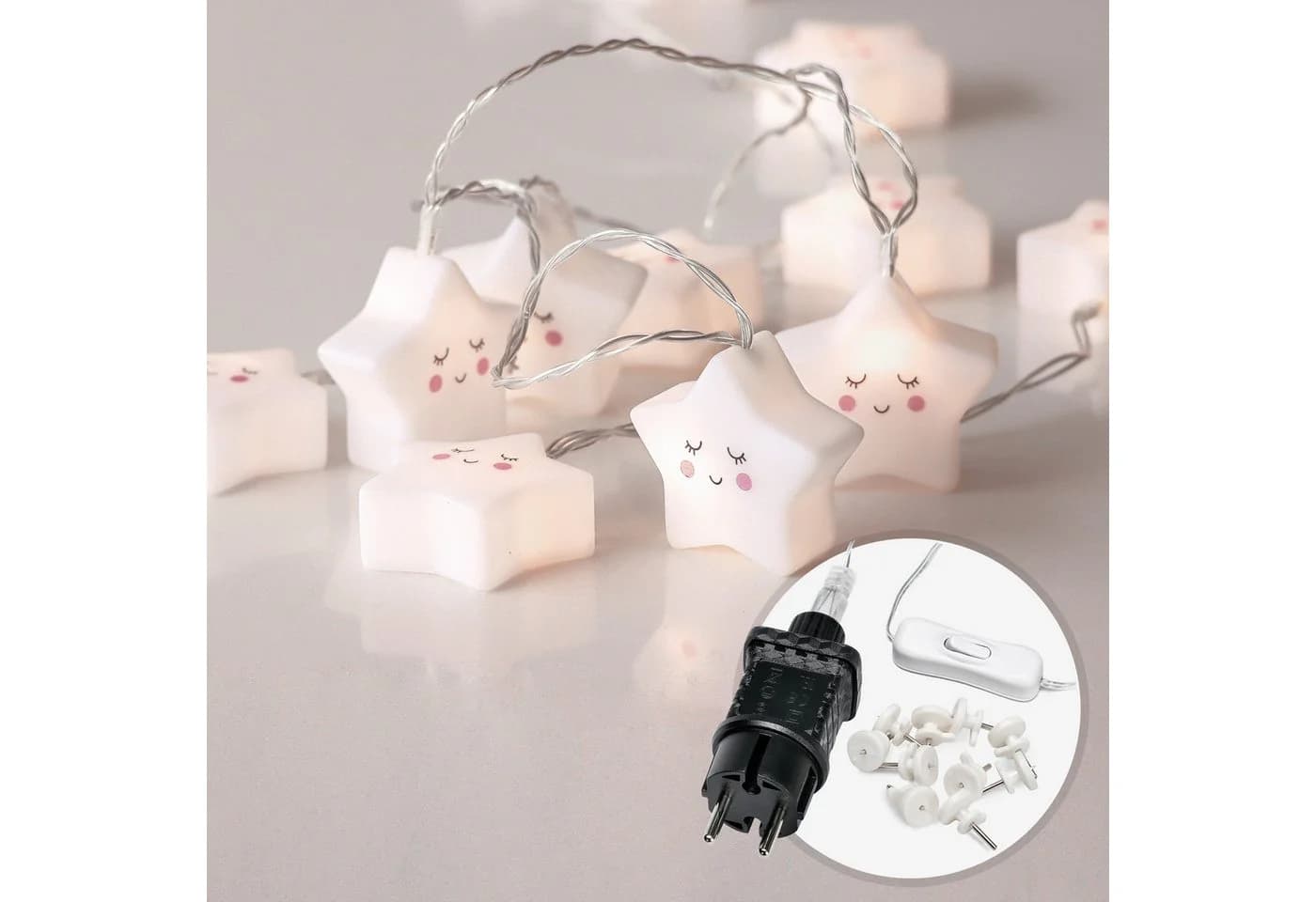 COZY HOME LED-Lichterkette Stern 20 LEDs Warmweiß 5m Timer - Bild 2