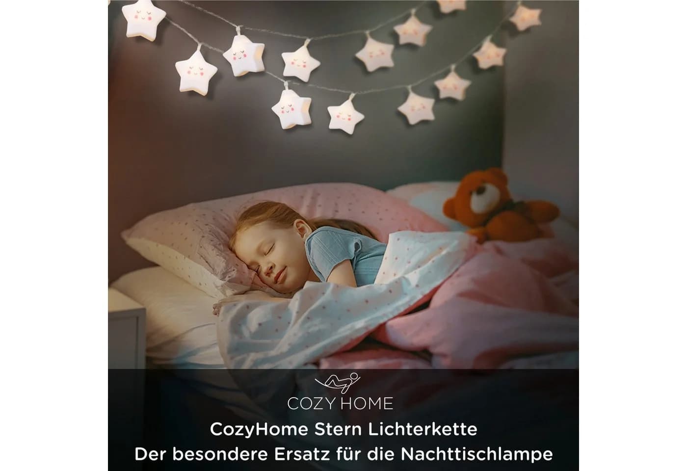 COZY HOME LED-Lichterkette Stern 20 LEDs Warmweiß 5m Timer - Bild 5