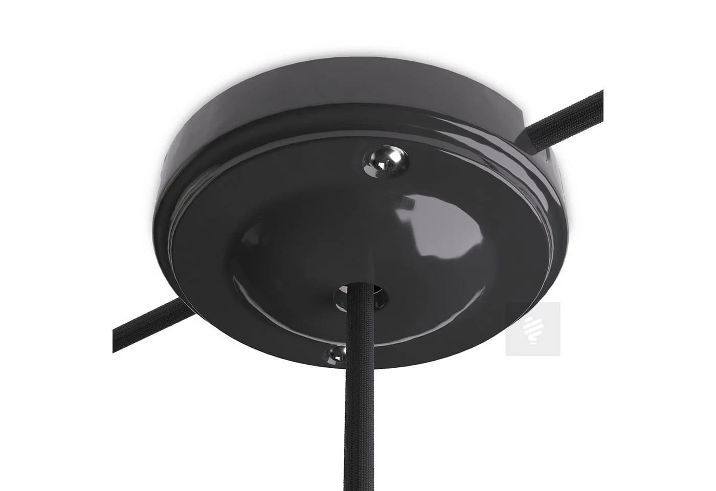 Lightstock Lampenbaldachin Porzellan Modern Retro Schwarz Ø 10 cm - Bild 2