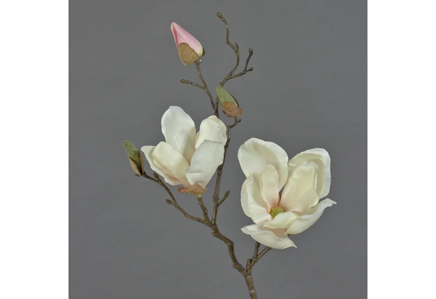 Kunstzweig Künstlicher Magnolien Zweig MALBINE Weiß-Rosa 50cm artplants - Bild 2