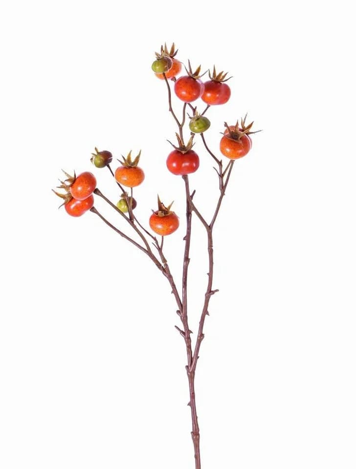 artplants Kunstzweig Apfelrosenzweig Gerda Orange 65cm