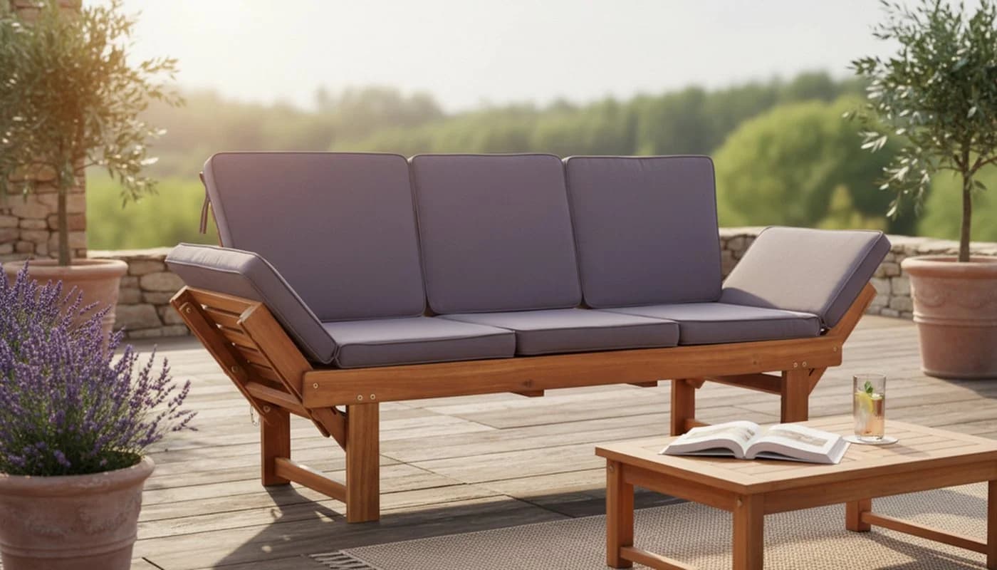 Wohnando Gartenbank Monte Multifunktional Akazienholz Grau Braun - Bild 5