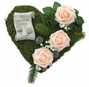 Radami Grabgesteck Für immer im Herzen 30cm 3 Rosen Rosa Bild 2