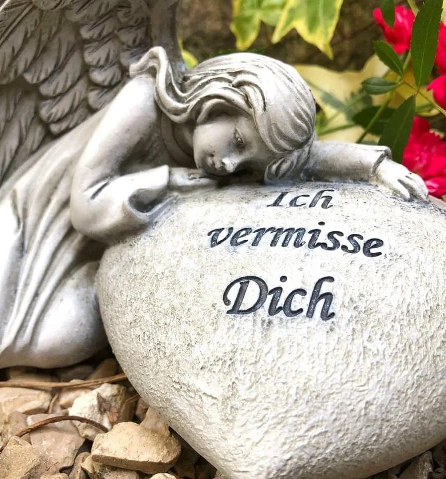 Radami Gartenfigur Engel Grabherz Antik-Weiß - Bild 2