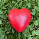 Gartenfigur Herz Grabherz Grabschmuck Steinguss 13cm Patina Rot Bild 2
