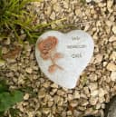 Radami Grabherz Gedenkstein Grau mit Rose Rost Design Bild 1