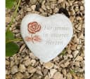 Radami Grabherz Steinguss Grau Weiß Rost 3D Rose Spruch Bild 1