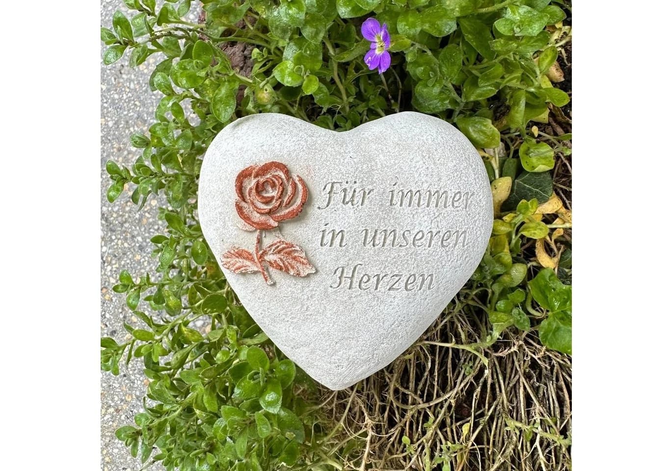 Radami Grabherz Steinguss Grau Weiß Rost 3D Rose Spruch - Bild 2