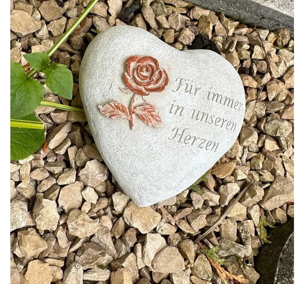 Radami Grabherz Steinguss Grau Weiß Rost 3D Rose Spruch - Bild 3