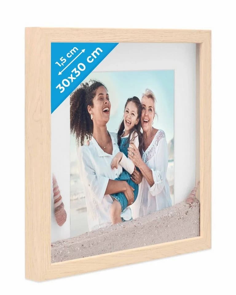 PHOTOLINI Objektrahmen 30x30 cm Weiß mit Passepartout - Bild 2