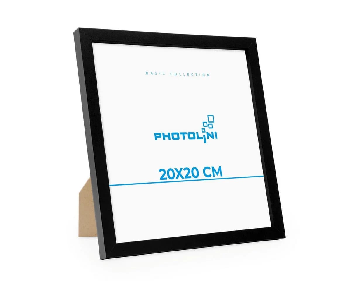 PHOTOLINI Bilderrahmen Modern Schwarz MDF 20x20 cm - Bild 2