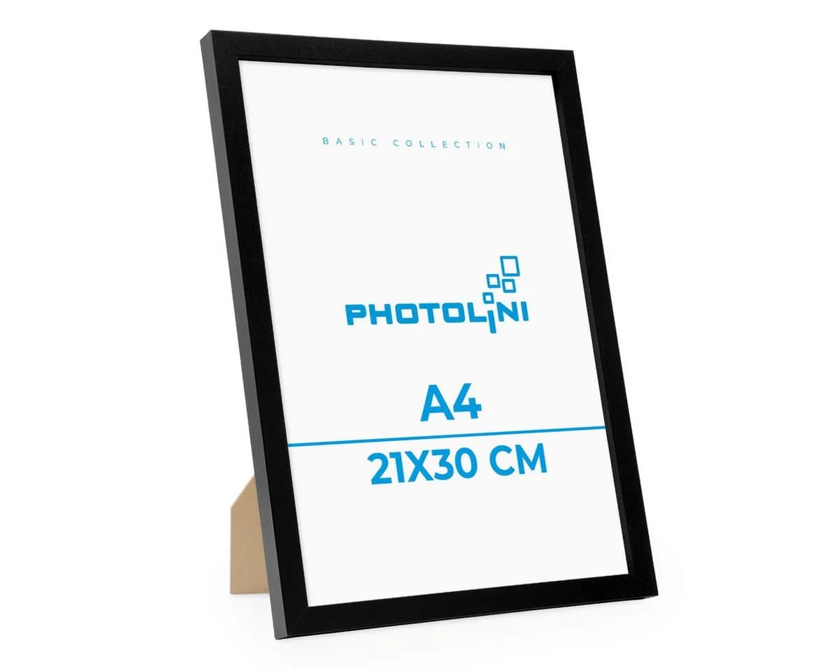 PHOTOLINI Bilderrahmen Schwarz Modern Acrylglas MDF A4 - Bild 2