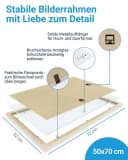 PHOTOLINI Bilderrahmen Modern MDF Acrylglas 50x70 cm Natur Bild 3