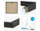 PHOTOLINI Bilderrahmen Set 4er Schwarz Quadratisch MDF Bild 3