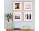 PHOTOLINI Bilderrahmen Set 4x 30x30 cm MDF Natur mit Passepartouts Bild 1