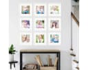 PHOTOLINI 9er Set Bilderrahmen Weiß MDF 30x30 cm mit Passepartout Bild 1