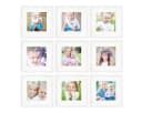 PHOTOLINI 9er Set Bilderrahmen Weiß MDF 30x30 cm mit Passepartout Bild 2