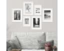 PHOTOLINI Bilderrahmen 6er Set Weiß MDF Acrylglas mit Passepartout Bild 4