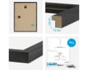 PHOTOLINI Bilderrahmen 6er Set Schwarz MDF mit Passepartout Bild 3