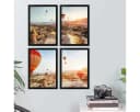 PHOTOLINI Bilderrahmen 4er Set Schwarz MDF Acryl Bild 1