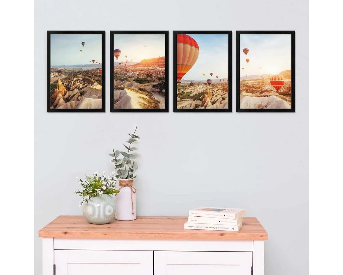 PHOTOLINI Bilderrahmen 4er Set Schwarz MDF Acryl - Bild 4