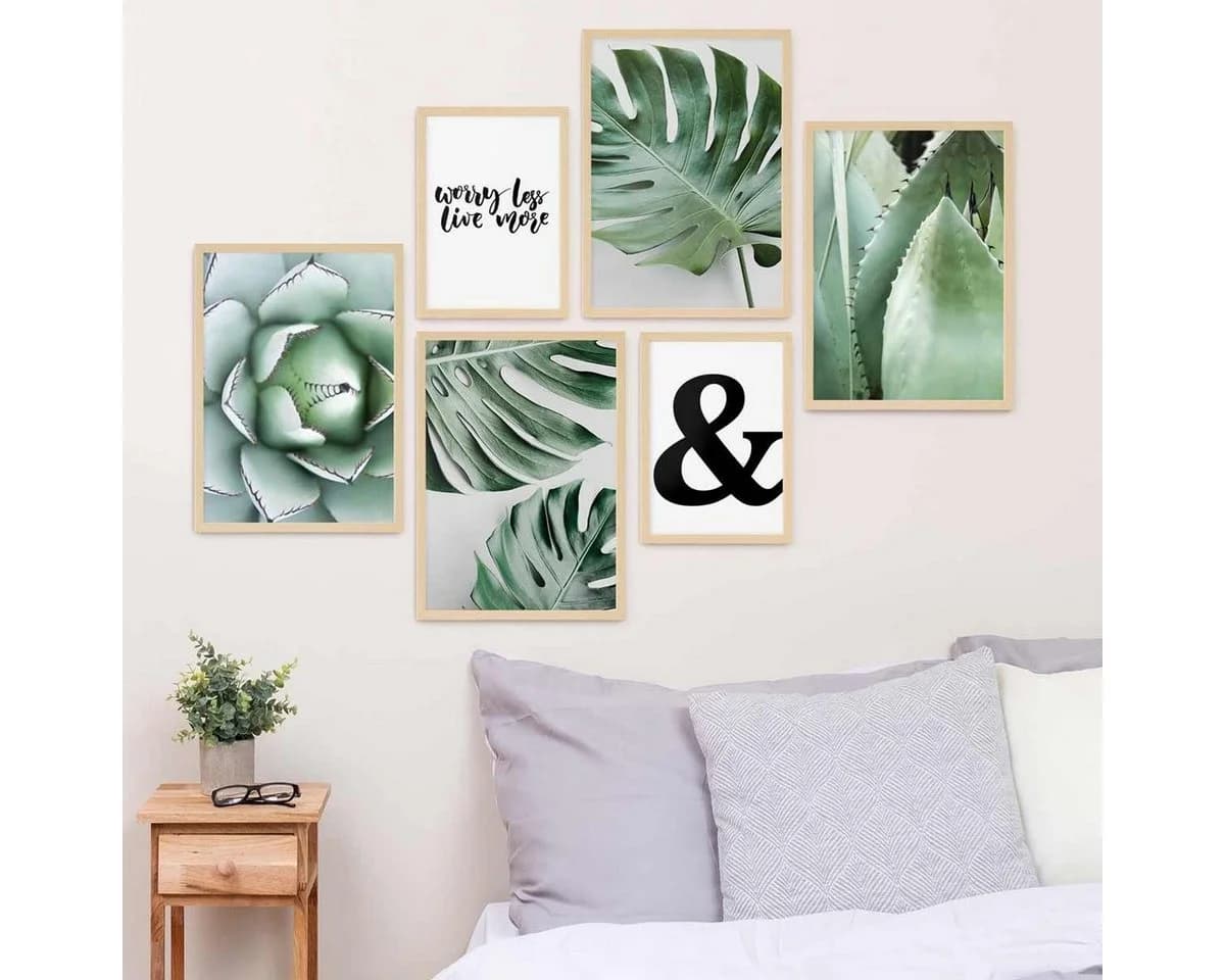 PHOTOLINI Bilderrahmen 6er Set No.8 Natur MDF Holz Acrylglas - Bild 4