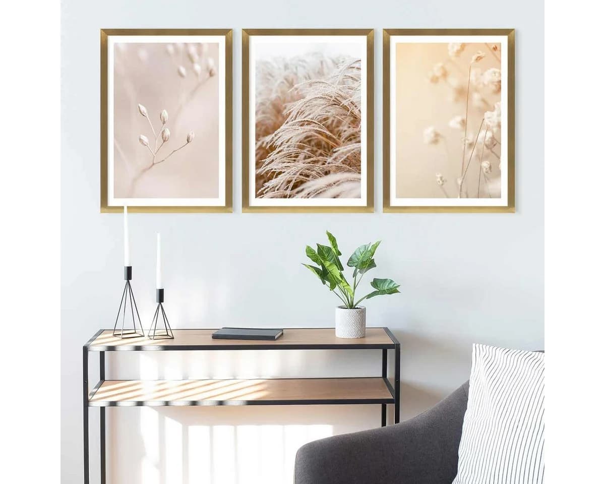 PHOTOLINI Bilderrahmen 3er Set Gold Acrylglas DIN A2 - Bild 4