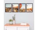 PHOTOLINI Bilderrahmen 4er Set Eiche Dunkel MDF Bild 1
