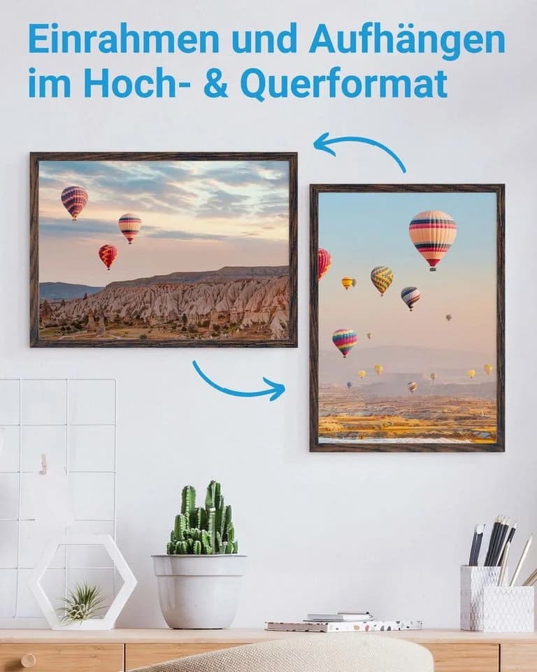 PHOTOLINI Bilderrahmen 3er Set A3 Eiche Dunkel Modern - Bild 4
