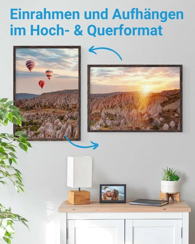 PHOTOLINI Bilderrahmen A2 Eiche Dunkel mit Acrylglas - Bild 4
