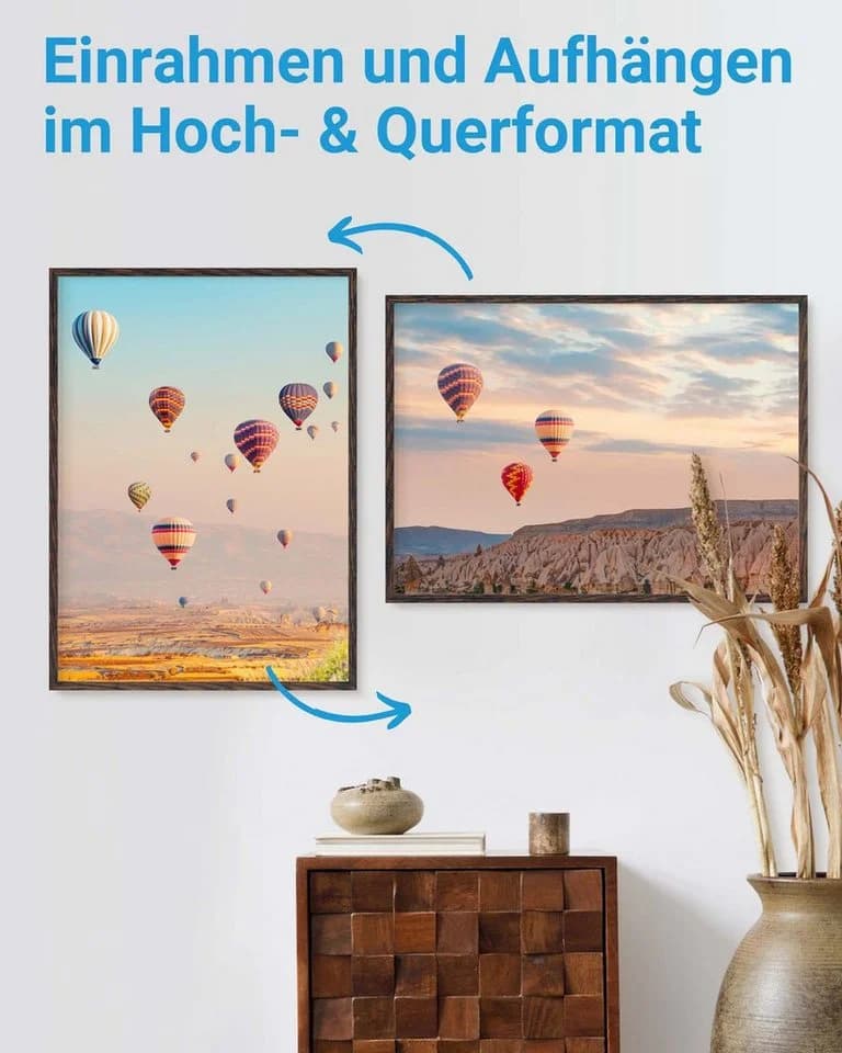 PHOTOLINI Bilderrahmen Modern Eiche Dunkel 50x70 cm mit Acrylglas - Bild 4
