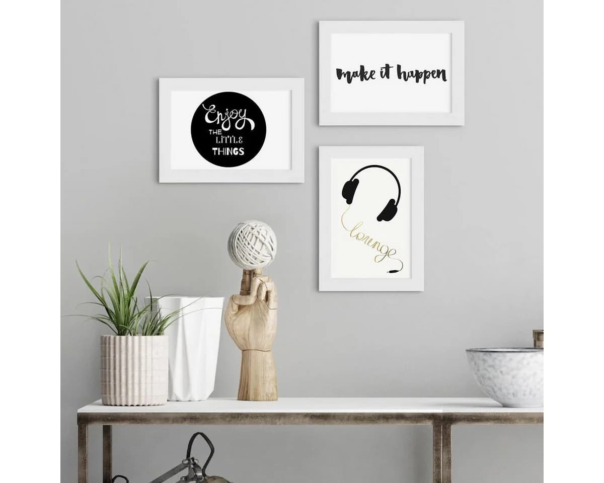 PHOTOLINI Bilderrahmen 10er Set Weiß MDF Acrylglas 10x15 cm