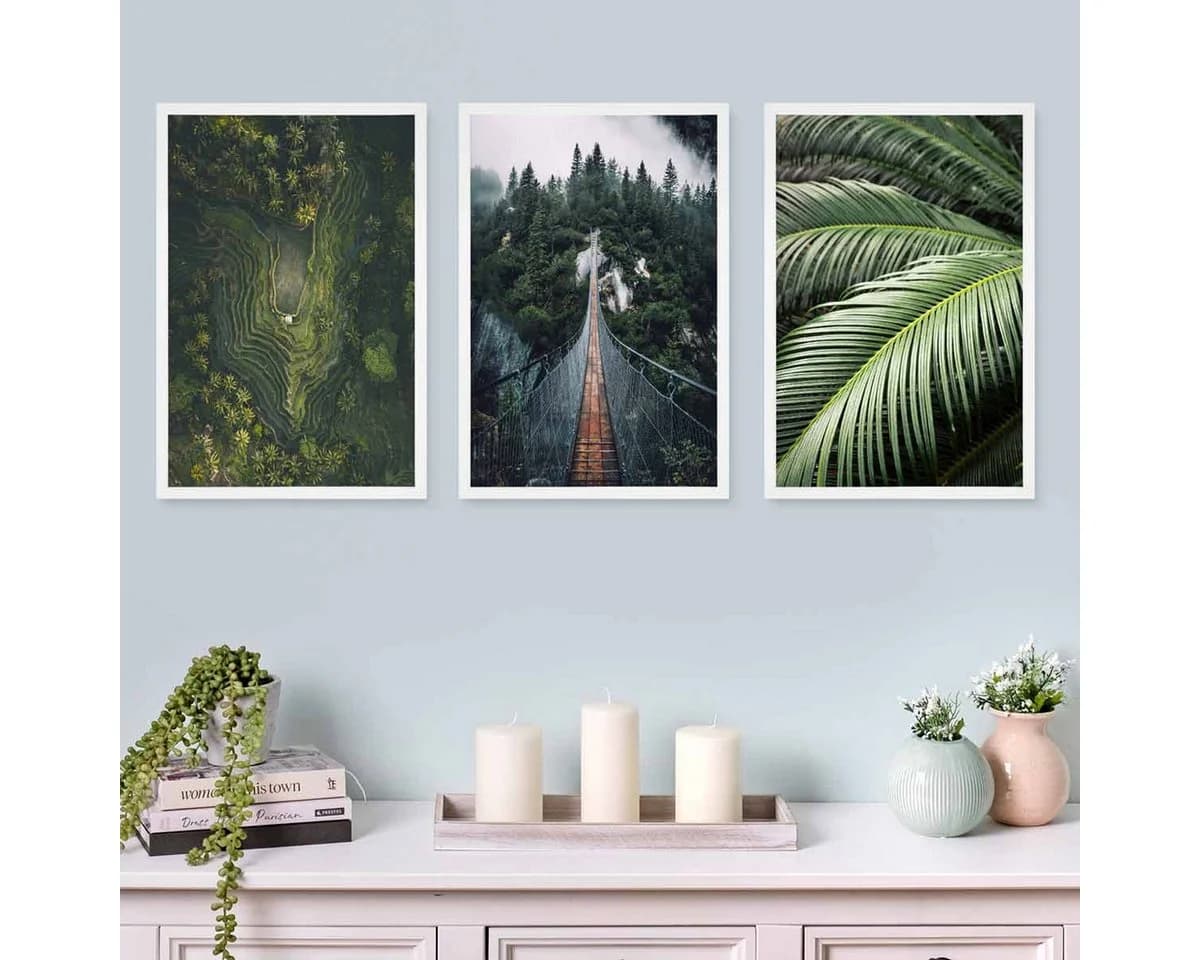PHOTOLINI Bilderrahmen 3er Set Weiß MDF Acrylglas 30x45 cm