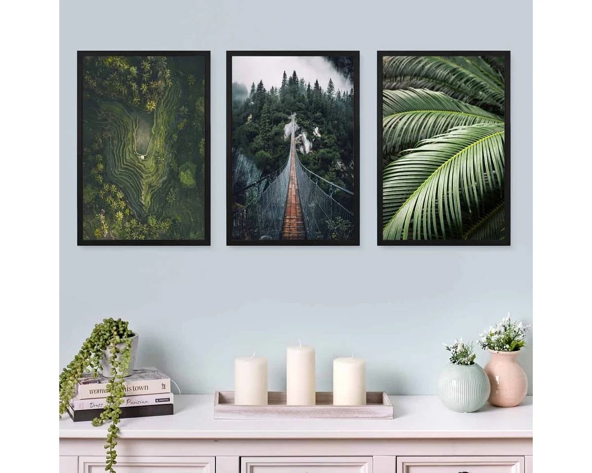 PHOTOLINI Bilderrahmen 3er Set Schwarz MDF Acrylglas - Bild 4