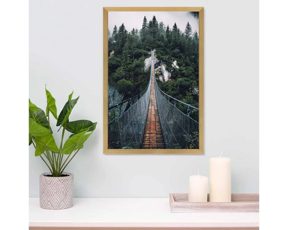 PHOTOLINI Bilderrahmen Modern Gold 30x45 cm mit Acrylglas