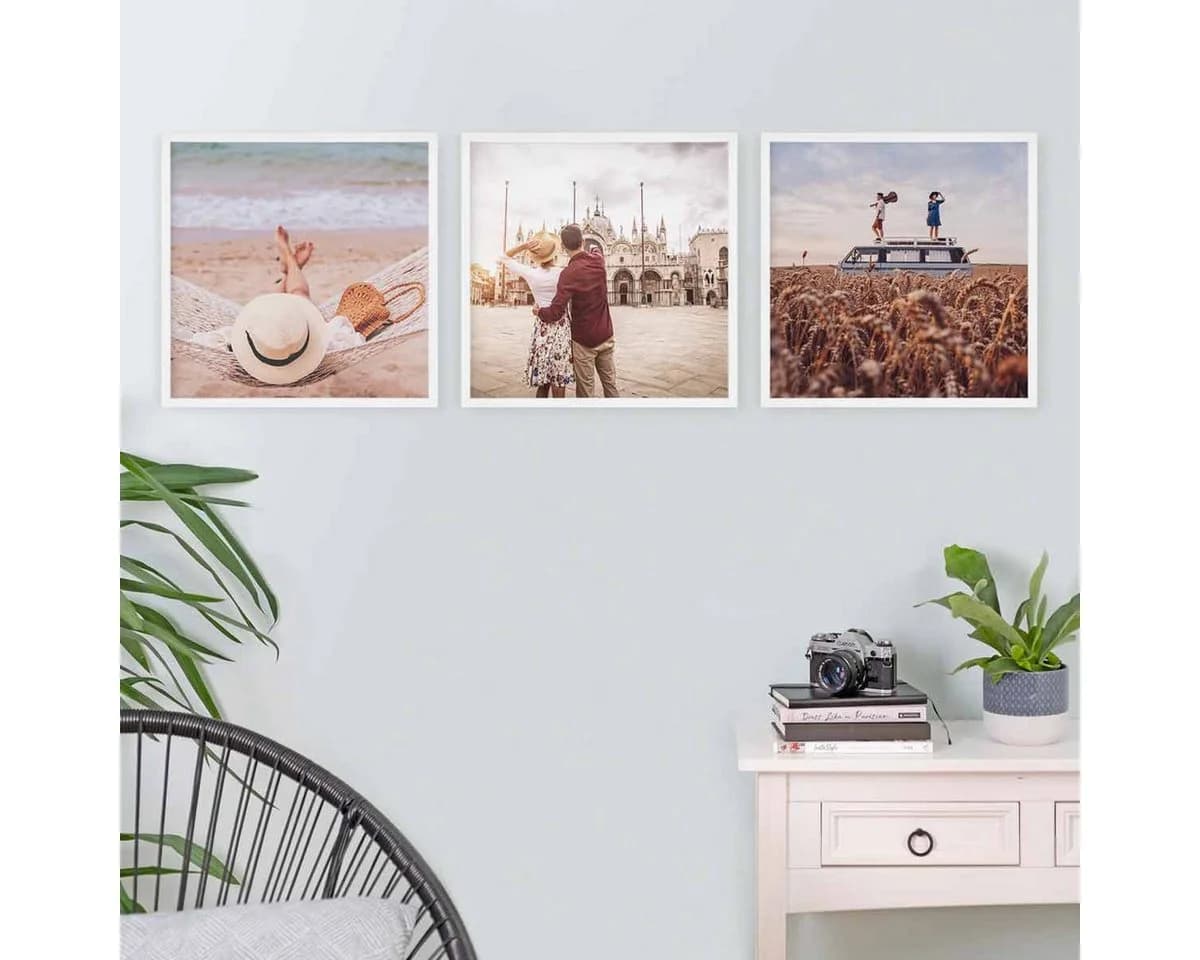 PHOTOLINI Bilderrahmen 3er Set Weiß MDF 50x50 cm - Bild 4