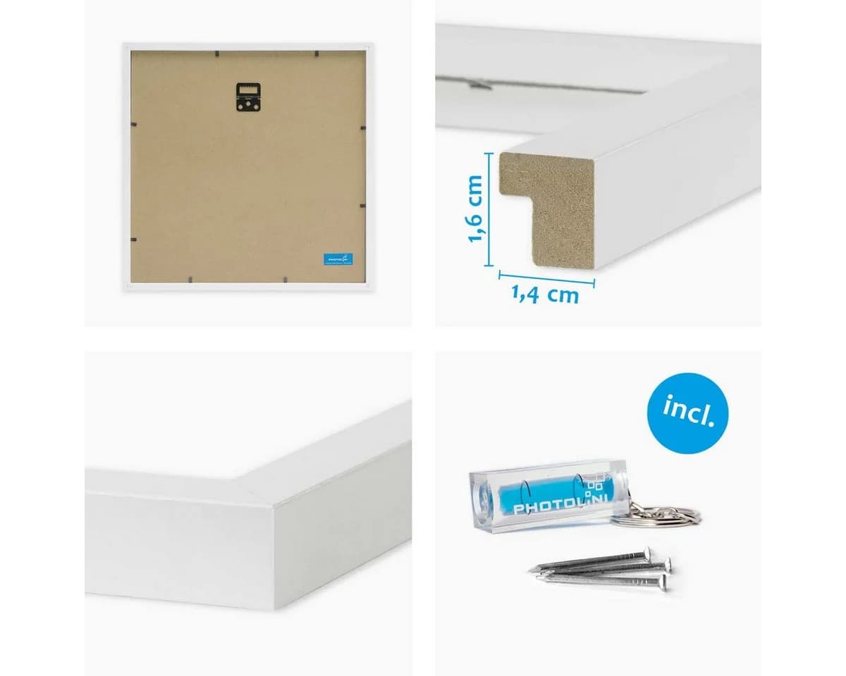 PHOTOLINI Bilderrahmen 3er Set Weiß MDF 50x50 cm - Bild 5