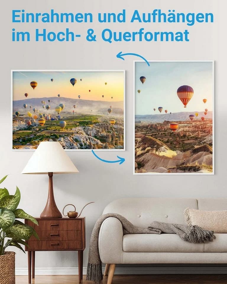 PHOTOLINI Bilderrahmen Modern Weiß XL 70x100 cm mit Acrylglas - Bild 4