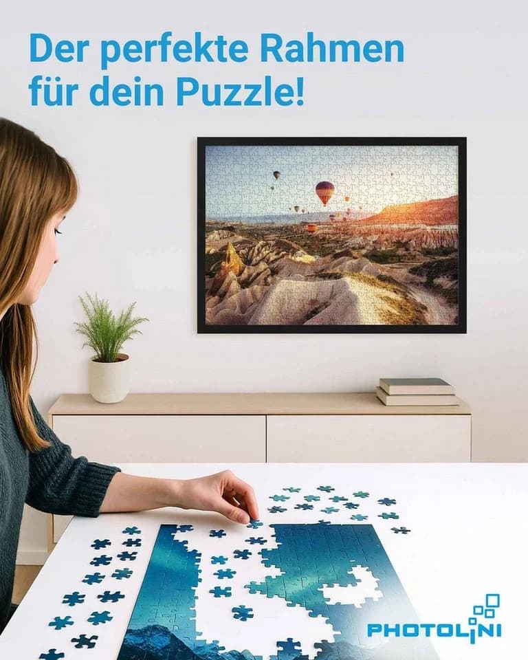 PHOTOLINI Puzzlerahmen 50x70 cm Schwarz