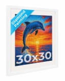 PHOTOLINI Bilderrahmen Weiß mit Passepartout für Diamond Painting Bild 2
