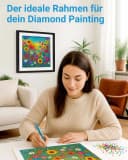 PHOTOLINI Bilderrahmen Schwarz für Diamond Painting mit Passepartout Bild 1