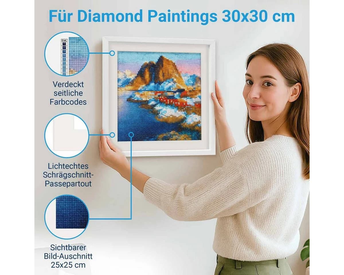 PHOTOLINI Passepartout 25x25 cm Weiß Schrägschnitt - Bild 3