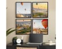 PHOTOLINI 4er Set Bilderrahmen 40x40 cm Schwarz MDF Bild 1